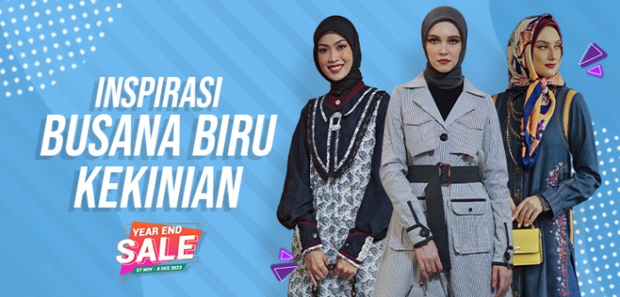 Gaya busana mama artis biru acara 7 bulanan