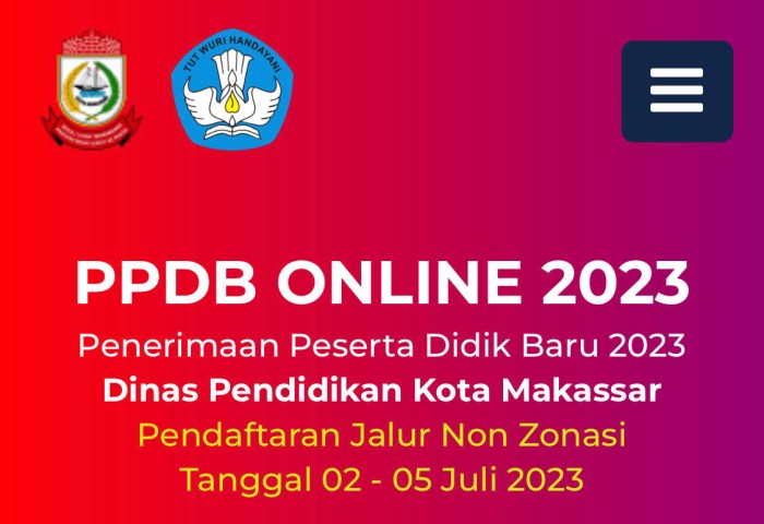Pendaftaran PPDB Makassar 2023 Jenjang SD SMP Jalur Zonasi, Dibuka 24 ... Persyaratan mendaftar ppdb di kota makassar tahun ini