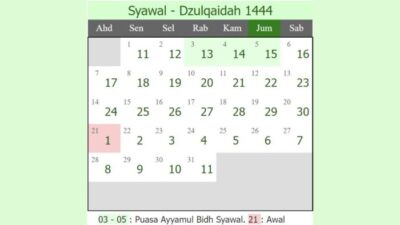 Cek kalender syawal 2023 untuk hari ini