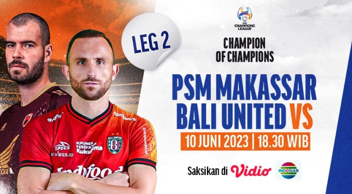 Jadwal pertandingan PSM Makassar vs Bali United hari ini