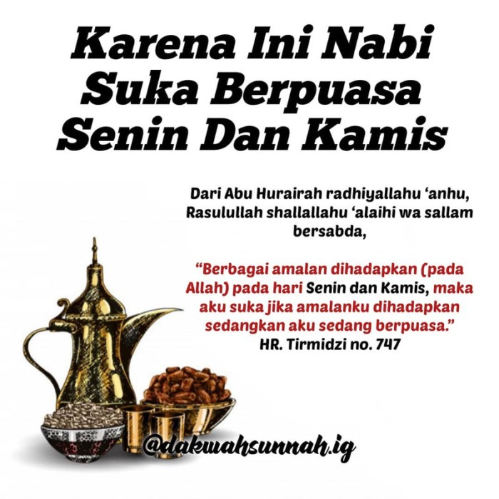 Kewajiban puasa senin kamis tanpa puasa malam