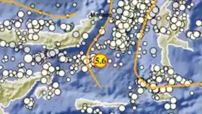 Pusat gempa 3,9 boltim sulut dan kedalamannya