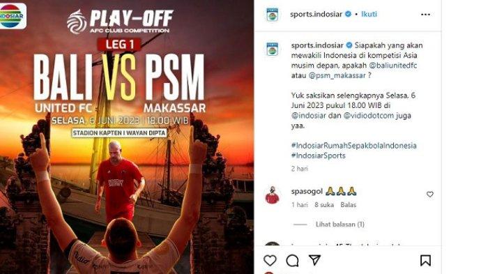 Jadwal pertandingan PSM Makassar vs Bali United hari ini