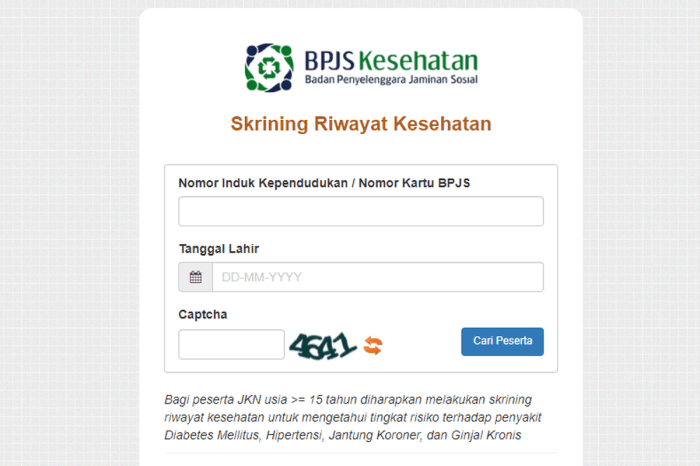 Platform skrining kesehatan online BPJS Kesehatan