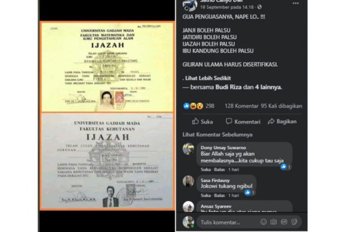 Klaim pihak penggugat terkait ijazah jokowi
