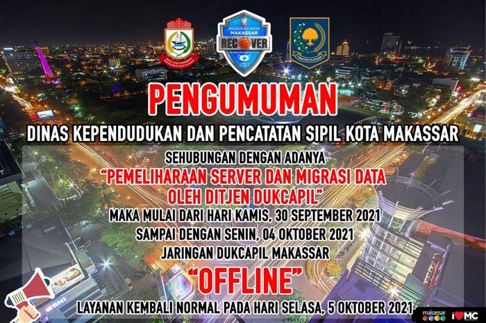 Alamat dan jam layanan Dukcapil Makassar